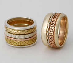 Two Stacking rings worn as wedding sets